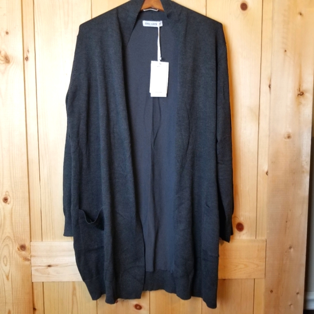 Grace Karin Open Front Pocketed Long Cardigan Sweater NWT